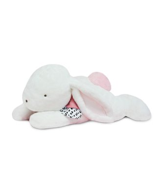 Doudou Lapin en peluche avec pompon rose foncé 65 cm