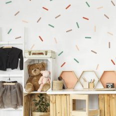 Κομφετί σε γήινα χρώματα - αυτοκόλλητα τοίχου για παιδικό δωμάτιο