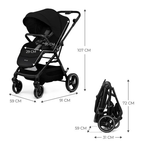 KINDERKRAFT SELECT Kočárek sportovní Yoxi Pure Black