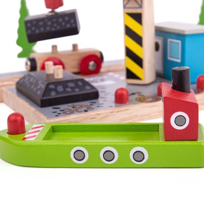 Bigjigs Rail Premogovni dok z žerjavom