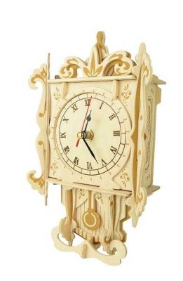 Woodcraft Drewniane puzzle 3D zegar wahadłowy