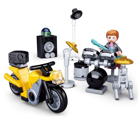 Sluban Town Motocykle M38-B0717B Perkusista z motocyklem