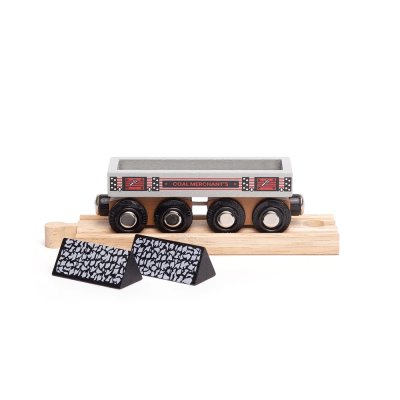 Bigjigs Rail Langer Kohlenwagen + 2 Schienen