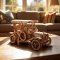 RoboTime Drewniane Mechaniczne Puzzle 3D Zabytkowy Samochód