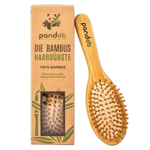 Brosse à cheveux en bambou avec poils naturels