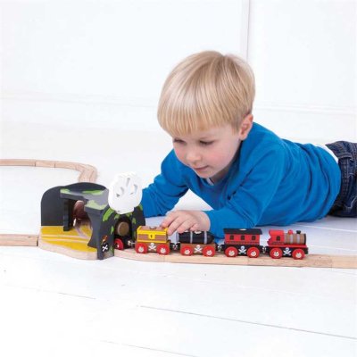 Bigjigs Rail Tunel z rozjazdem jaskinia czaszka