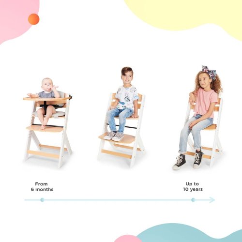 KINDERKRAFT Chaise de salle à manger Enock avec rembourrage Bois blanc, Premium