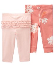 CARTER'S Pink Floral Dekliške trenirke/pajkice 2 kos 9m/vel. 74