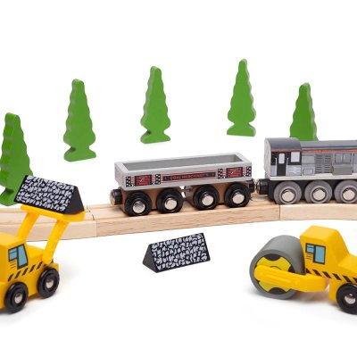 Bigjigs Rail Langer Kohlenwagen + 2 Schienen