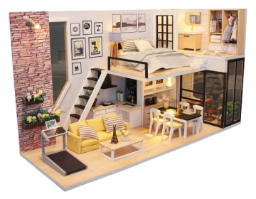 Výtvarné miniatury domečků