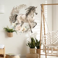 Αυτοκόλλητα τοίχου - Καφέ άλογο σε στυλ boho