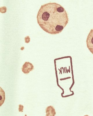 Kombinezon zapinany na suwak CARTER'S Sleep&Play Sage Milk&Cookies w kolorze neutralnym, 6 m/rozmiar. 68