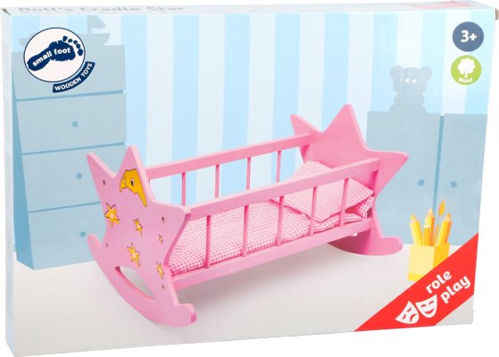 small foot Houten roze wieg ster