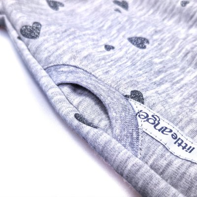 Obleka s kapuco - siva melanža srce bleščice