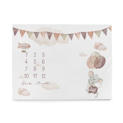 CEBA BABY Meilenstein-Fotografie-Decke (92x72) Basic Mouse