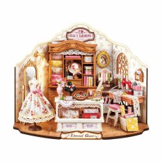 RoboTime 3D drewniane puzzle Miniatura domku Pracownia krawiecka Elsy