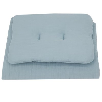 EKO Kinderbettset 2-teilig Musselin Blau 30x40 cm, 75x100 cm