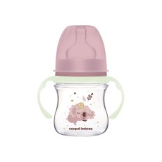 CANPOL BABIES Lahev antikoliková se svítícími úchyty EasyStart Sleepy koala 120ml růžová