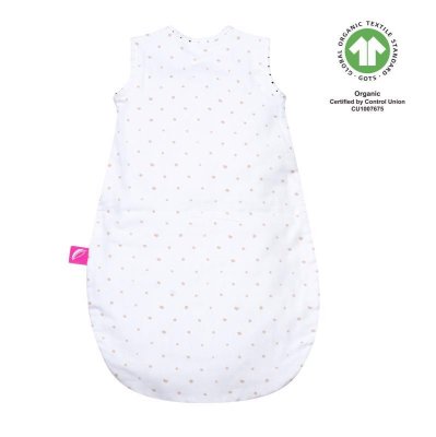 MOTHERHOOD Śpiworek muślinowy BIO Różowe i Czarne Kropki 6-18 m 0,5 tog