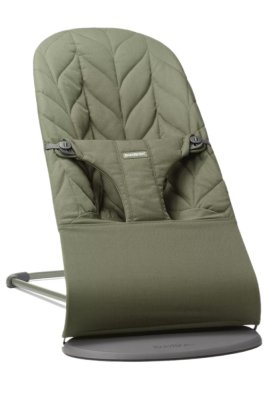BABYBJÖRN Babywippe Bliss Dark Green Woven Petal, dunkelgraues Gestell