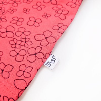 T-shirt för flickor tunn TRYCK KR Outlast® - jordgubbsblommor