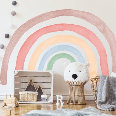 Adesivi Murali Arcobaleno E Sole - Decorazione Cameretta Bambini
