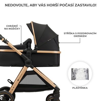 KINDERKRAFT Kombikinderwagen 3in1 Esme Pure Black