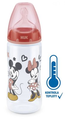 NUK FC+ Mickey Trinkflasche mit Temperaturkontrolle, 300 ml - Rot