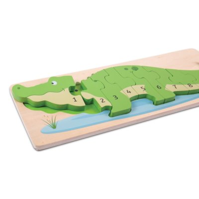Bigjigs Toys Krokodyl z puzzlami do wkładania z cyframi