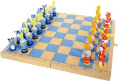 small foot Drewniane szachy rycerskie