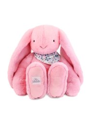 Doudou Lapin en peluche XXL avec foulard rose 50 cm