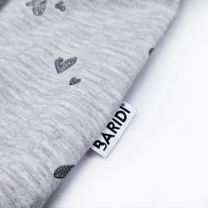 Šaty mikinové - sivý melír srdce lesk