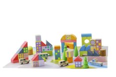 Jeujura Wooden Block Set Town from blocks 50 pieces