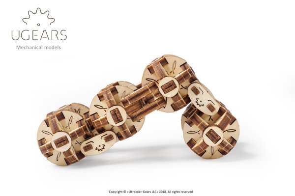 Ugears 3D drvena mehanička slagalica Kocka Flexi