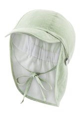 STERNTALER Čepice s kšiltem a ochranou krku na zavazování s UV filtrem 30 zelená chlapec 43 cm-5-6 m
