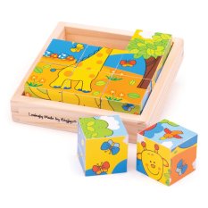 Bigjigs Toys Bildwürfel Safari 9 Würfel