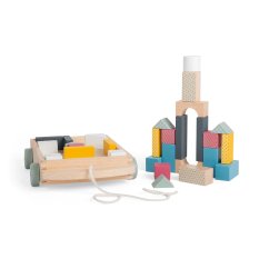 Bigjigs Toys Wagen mit Holzbausteinen