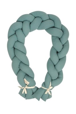 BABYMATEX Nestchen für Babybett Musselin geflochtenes Zopf - grün 200 cm