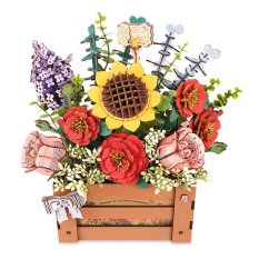 Puzzle 3D en bois RoboTime - Jardinière avec fleurs