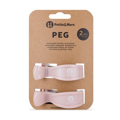PETITE&MARS Kolíček Peg na kočárek (2 ks) Rose