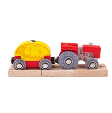 Bigjigs Rail Roter Traktor mit Anhänger