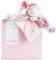 Coffret cadeau Doudou - lange en peluche ours rose 24 cm