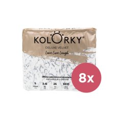 KOLORKY DELUXE VELVET Pannolini eco-usa e getta con superficie in velluto S (3-6 kg) 200 pz - STOCK MENSILE