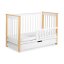 KLUPS Cot with barrier and drawer Iwo white-natural 120x60 cm