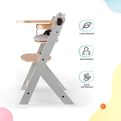 KINDERKRAFT Esszimmerstuhl Enock mit Polsterung Graues Holz, Premium