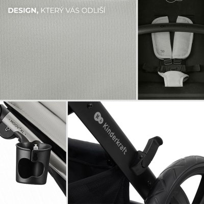 KINDERKRAFT Kombikinderwagen 3in1 Moov 2 XL Air Grey