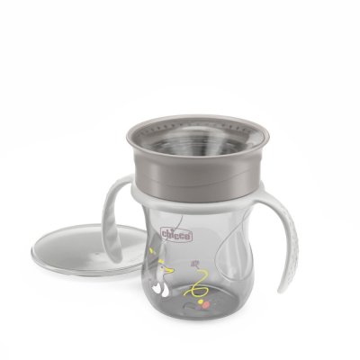 CHICCO Cană 360 Perfect X cu mânere gri, 12m+