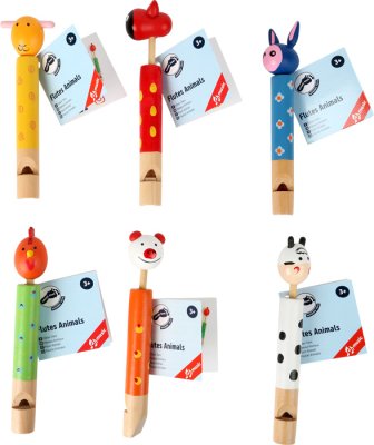 small foot Fluier din lemn pentru copii Animale 6 buc
