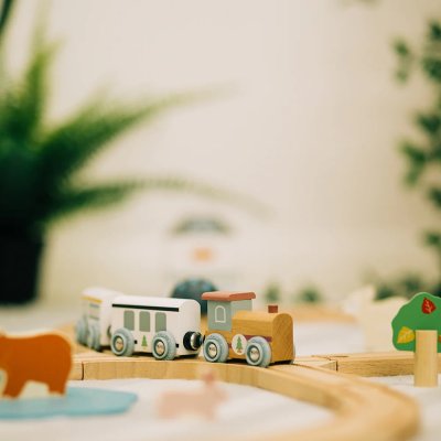 Circuito de Tren de Madera en el Bosque Bigjigs Toys