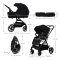 KINDERKRAFT SELECT Kinderwagen kombiniert Yoxi 2in1 Pure Black